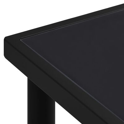 vidaXL havebord med glasbordplade 150x90x74 stål sort