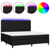 vidaXL kontinentalseng med LED-lys 200x200 cm stof sort