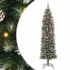 vidaXL Kunstigt slankt juletr&aelig; Gr&oslash;n og Hvid 210 cm