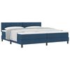 vidaXL Box spring seng med hovedg&aelig;rde Bl&aring; 200 x 200 cm Stof