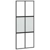 vidaXL skyded&oslash;r 90x205 cm h&aelig;rdet glas og aluminium sort