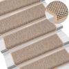 vidaXL selvkl&aelig;bende trappem&aring;tter 30stk. 65x21x4cm sisal-look lys beige