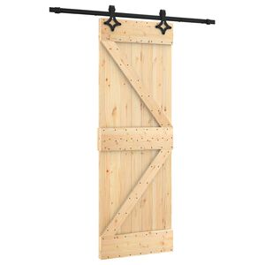 vidaXL Skyded&oslash;r Naturfarvet og sort 70 x 210 cm Massivt Fyrretr&aelig;