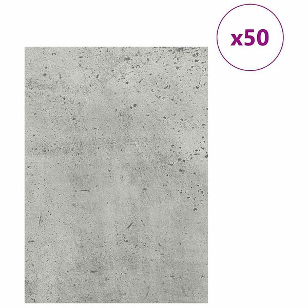 vidaXL Dekor Panels 50 pcs Beton Gr&aring; 30 x 42 x 0.27 cm Konstrueret tr&aelig;