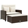 vidaXL 2-personers havesofa med hynder polyrattan brun