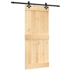 vidaXL Skyded&oslash;r 90 x 210 cm Massivt Fyrretr&aelig; (Ubehandlet)