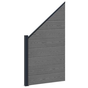 vidaXL Hegnss&aelig;t 95 x 180 cm WPC og Aluminium Gr&aring;