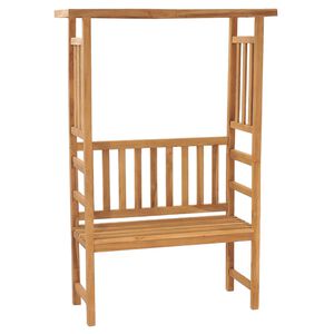 vidaXL haveb&aelig;nk med pergola 115 cm massivt teaktr&aelig;