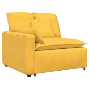 vidaXL modulopbygget sofaarml&aelig;nsendemodul med hynder 100 cm lysegul