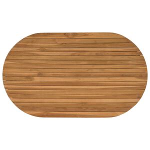 vidaXL Bordplade 120 x 70 x 3,5 cm Oval Massiv Teaktr&aelig; Naturfarvet