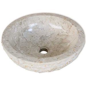 vidaXL h&aring;ndvask marmor 40 cm cremefarvet