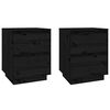 vidaXL sengeborde 2 stk. 40x35x50 cm massivt fyrretr&aelig; sort