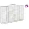 vidaXL buede gabionkurve 2 stk. 300x50x180/200 cm galvaniseret jern