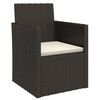 vidaXL havestol med hynde polyrattan sort