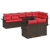 vidaXL Havesofa S&aelig;t med pude med opbevaring 9 pcs Brun Poly Rattan