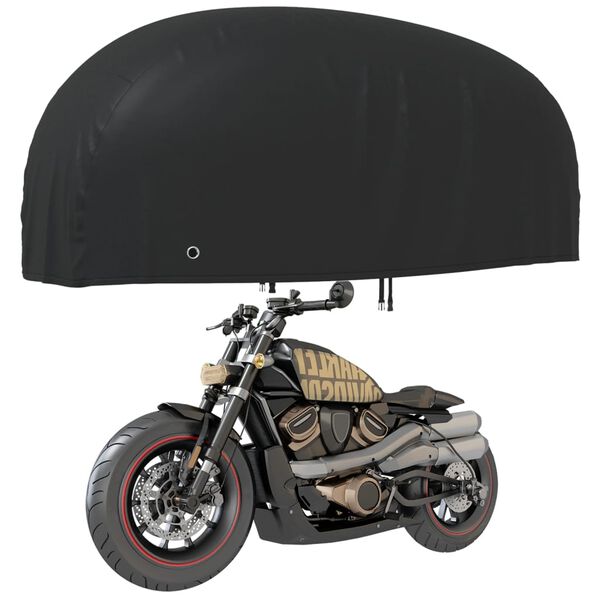 vidaXL motorcykelovertr&aelig;k 245x105x125 cm 210D oxfordstof sort