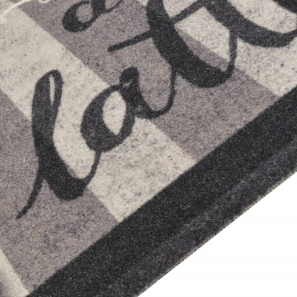 vidaXL køkkentæppe 45x150 cm Coffee Black-design vaskbart velour