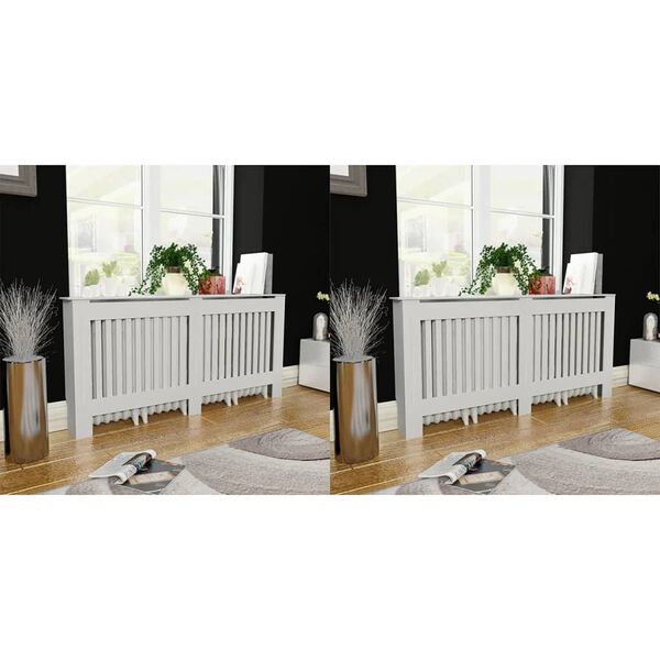 vidaXL radiatorskjulere 2 stk. MDF 172 cm hvid