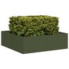 vidaXL plantekasse 100x100x30 cm st&aring;l olivengr&oslash;n