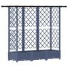 vidaXL H&aelig;vet Bed med Trellis og Tag Gr&aring; 164 x 40 x 123 cm PP