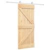 vidaXL Skyded&oslash;r Natur og hvid 85 x 210 cm Massivt Fyrretr&aelig;