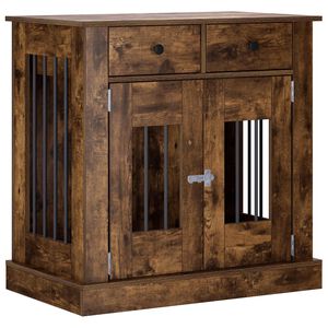 vidaXL Hundekasse m&oslash;bel R&oslash;get eg 80 x 47,5 x 80 cm Konstrueret tr&aelig;