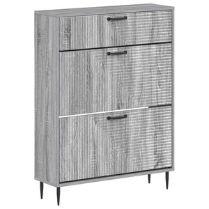 vidaXL Sko skab HAARLEM 78 x 24 x 103 cm Konstrueret tr&aelig; Gr&aring; Sonoma