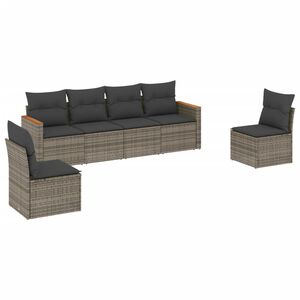vidaXL sofas&aelig;t til haven 6 dele med hynder polyrattan gr&aring;
