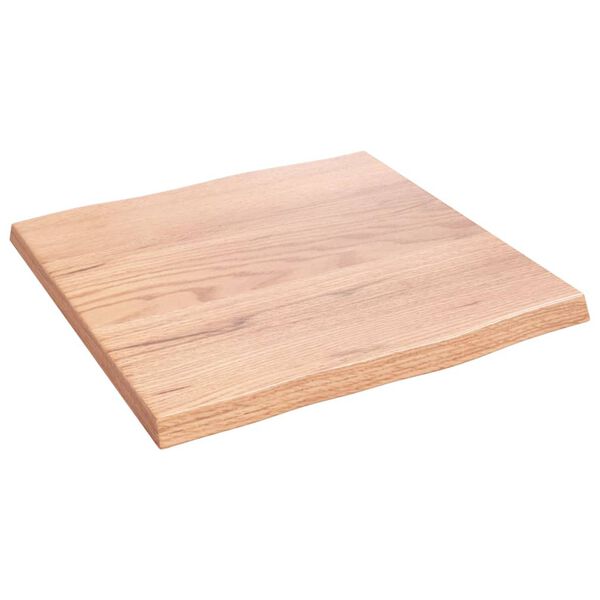 vidaXL bordplade 40x40x2 cm naturlig kant behandlet egetræ lysebrun