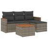 vidaXL sofas&aelig;t 5 dele med hynder polyrattan gr&aring;