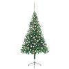 vidaXL kunstigt juletr&aelig; med lys og kugles&aelig;t 150 cm 380 grene