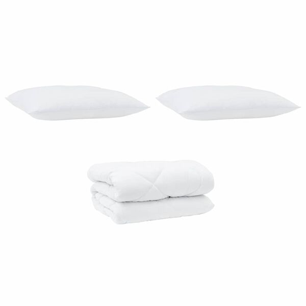 vidaXL Vinter dyne med pude 3 pcs Hvid Microfiber