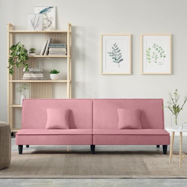 vidaXL sovesofa velour lyserød