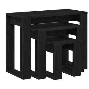 vidaXL Indskudsborde 3 stk. Sort eg 61 x 28 x 47 cm Konstrueret tr&aelig;