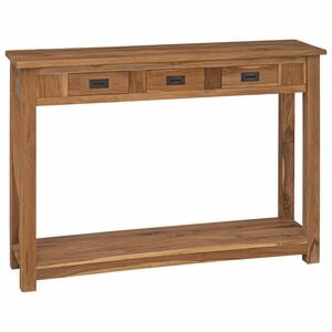 vidaXL Konsolbord Naturfarvet 110 x 30 x 80 cm Massiv Teaktr&aelig;