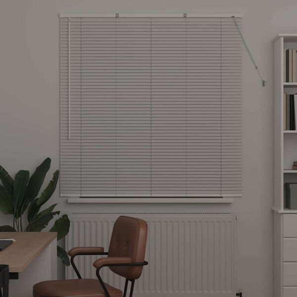 vidaXL Vindues Blind med gardiner Hvid Aluminium
