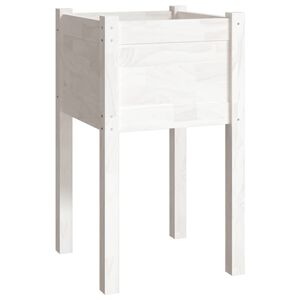 vidaXL plantekasse 40x40x70 cm massivt fyrretr&aelig; hvid