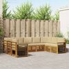 vidaXL Sofas&aelig;t med pude 9 pcs Naturlig og Beige Massivt Akacietr&aelig;