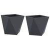vidaXL Plantekasse 2 stk. Antracit 30 x 30 x 30 cm St&aring;l