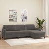 vidaXL 3-personers sofa med fodskammel 210 cm velour M&oslash;rkegr&aring;