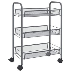 vidaXL k&oslash;kkenvogn med 3 hylder 46x26x64 cm jern gr&aring;