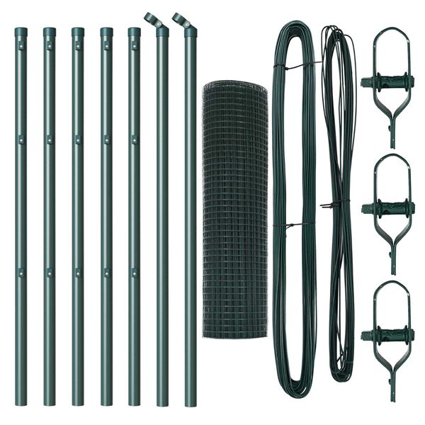 vidaXL Hegnsp&aelig;l Gr&oslash;n 10 x 0,8 m (12 x 12 mm net) St&aring;l og PVC