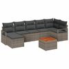vidaXL Havesofa S&aelig;t med pude 8 pcs Gr&aring; polyrattan