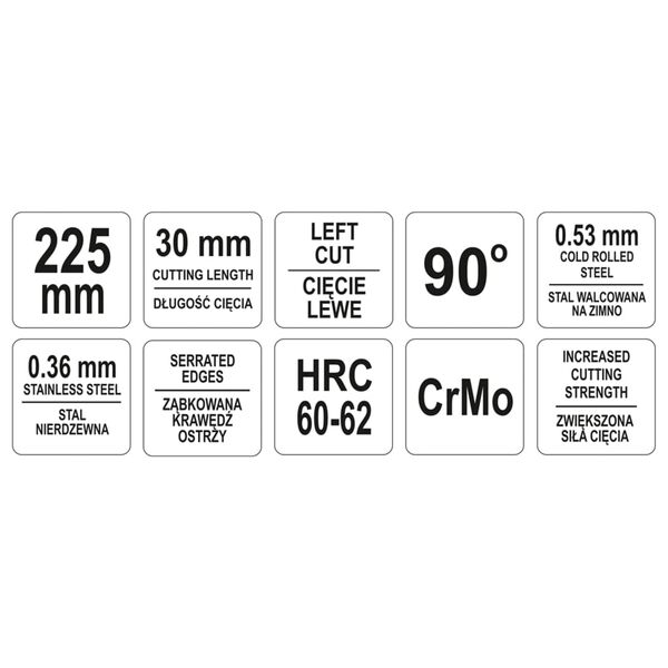 YATO pladesaks 225 mm lodret forskudt venstre r&oslash;d