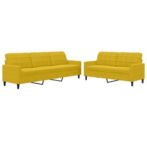 vidaXL sofas&aelig;t 2 dele med hynder velour gul