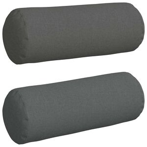 vidaXL Bolsterpuder 2 pcs M&oslash;rkegr&aring; &Oslash; 25 x 70 cm Stof