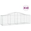 vidaXL buede gabionkurve 10 stk. 200x50x60/80 cm galvaniseret jern