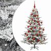 vidaXL Kunstigt juletr&aelig; med julekugle 150 cm 150 LED'er Varm hvid