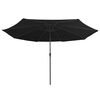 vidaXL parasol med metalstang 390 cm sort