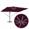 vidaXL Kantilever Roma Parasol med lås Rød og Sort 352 x 251 x 265 cm